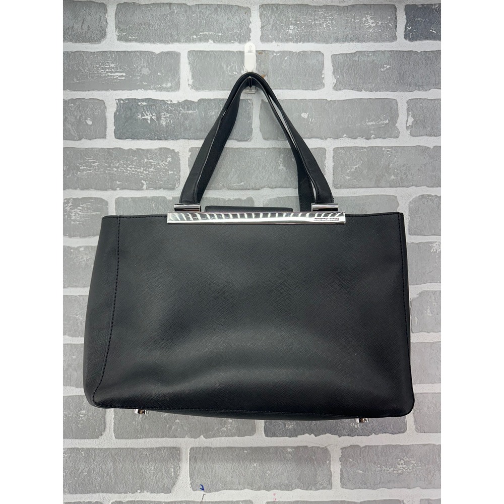 Michael Kors Black Saffiano Leather Tote Bag Silver Hardware 38T6XTDT3L